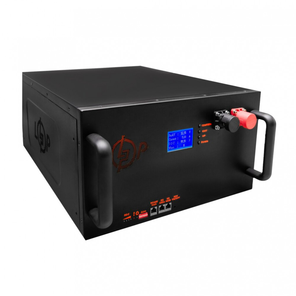 Акумуляторна батарея LogicPower 51.2V 160 AH (8192Wh) LCD RM Smart (BMS 200A/100А) LiFePO4