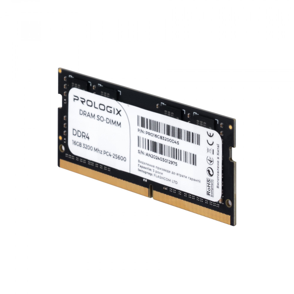 Модуль пам`ятi SO-DIMM DDR4 8GB/3200 Prologix (PRO8GB3200D4S)
