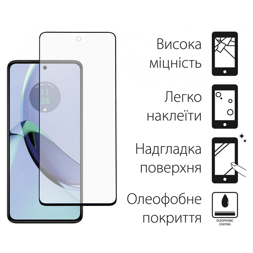 Захисне скло Dengos для Motorola Moto G84 Black Full Glue (TGFG-327)