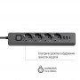 Фільтр живлення ColorWay CW-CHE435PDB 4 розетки, 3USB (2USB-A + 1 TYPE-C) (24W), 2м, Black