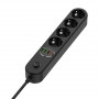 Фільтр живлення ColorWay CW-CHE44PDB 4 розетки, 4USB (Type-C PD20W + 3USB QC3.0) (45W), 2м, Black