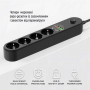 Фільтр живлення ColorWay CW-CHE44PDB 4 розетки, 4USB (Type-C PD20W + 3USB QC3.0) (45W), 2м, Black