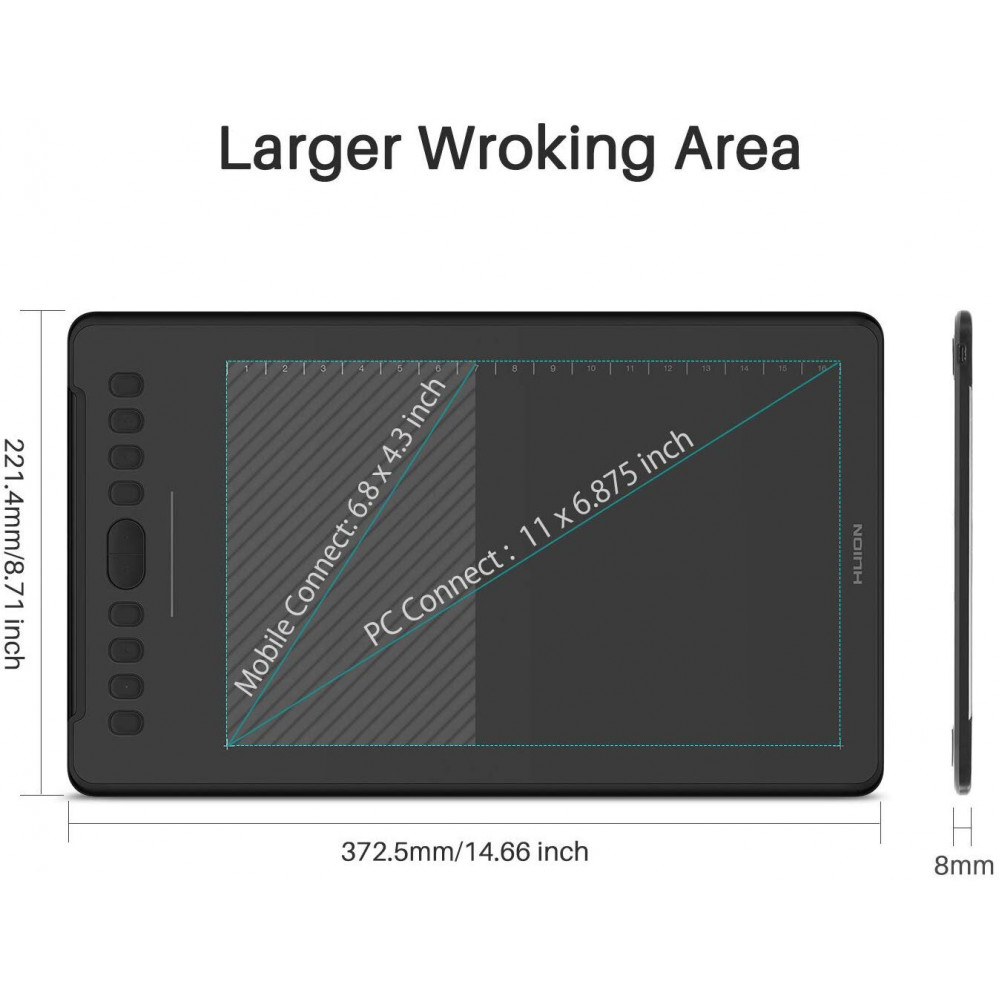 Графічний планшет Huion H1161 + рукавичка