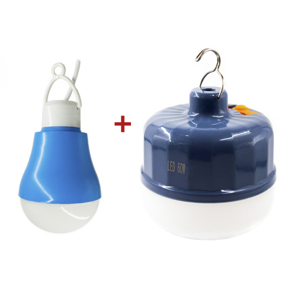 Комплект LED-ламп: світильник з вбудованим акумулятором 5V, 60W та USB LED лампа 5V, 5W з кабелем 1м (DG-2LED-01)