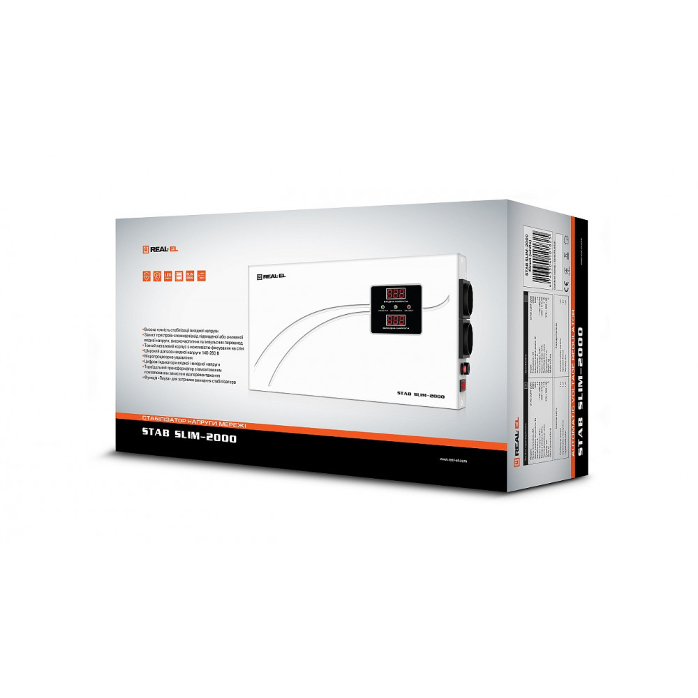 Стабілізатор REAL-EL Stab Slim-1000 White