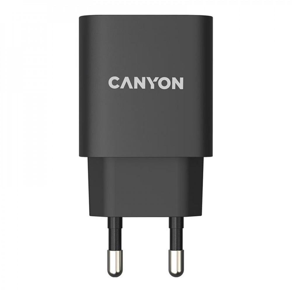 Мережевий зарядний пристрій Canyon H-20-02 (1USB, 3A) PD Black (CNE-CHA20B02)