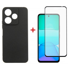 Чохол-накладка Dengos для Xiaomi Redmi 13 4G Black (DG-KM-98) + захисне скло Чохол-накладка Dengos для Xiaomi Redmi 13 4G Black (DG-KM-98) + захисне скло