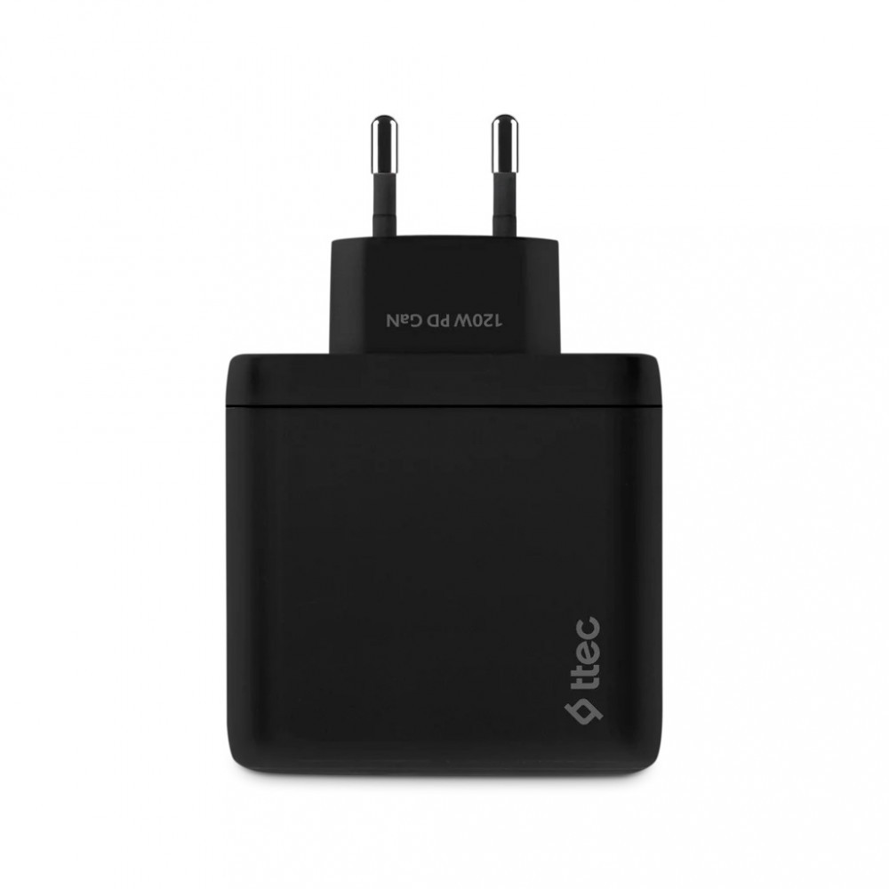 Мережевий зарядний пристрій Ttec SmartCharger Trio GAN 2хUSB-C/USB-A /120Вт Black (2SCG04S)