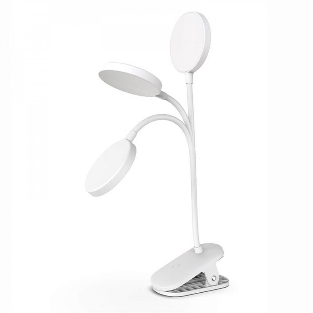 Настільна лампа LED ColorWay Flexible & Clip 2 із вбудованим акумулятором біла (CW-DL10FCB-W)