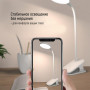 Настільна лампа LED ColorWay Flexible & Clip 2 із вбудованим акумулятором біла (CW-DL10FCB-W)
