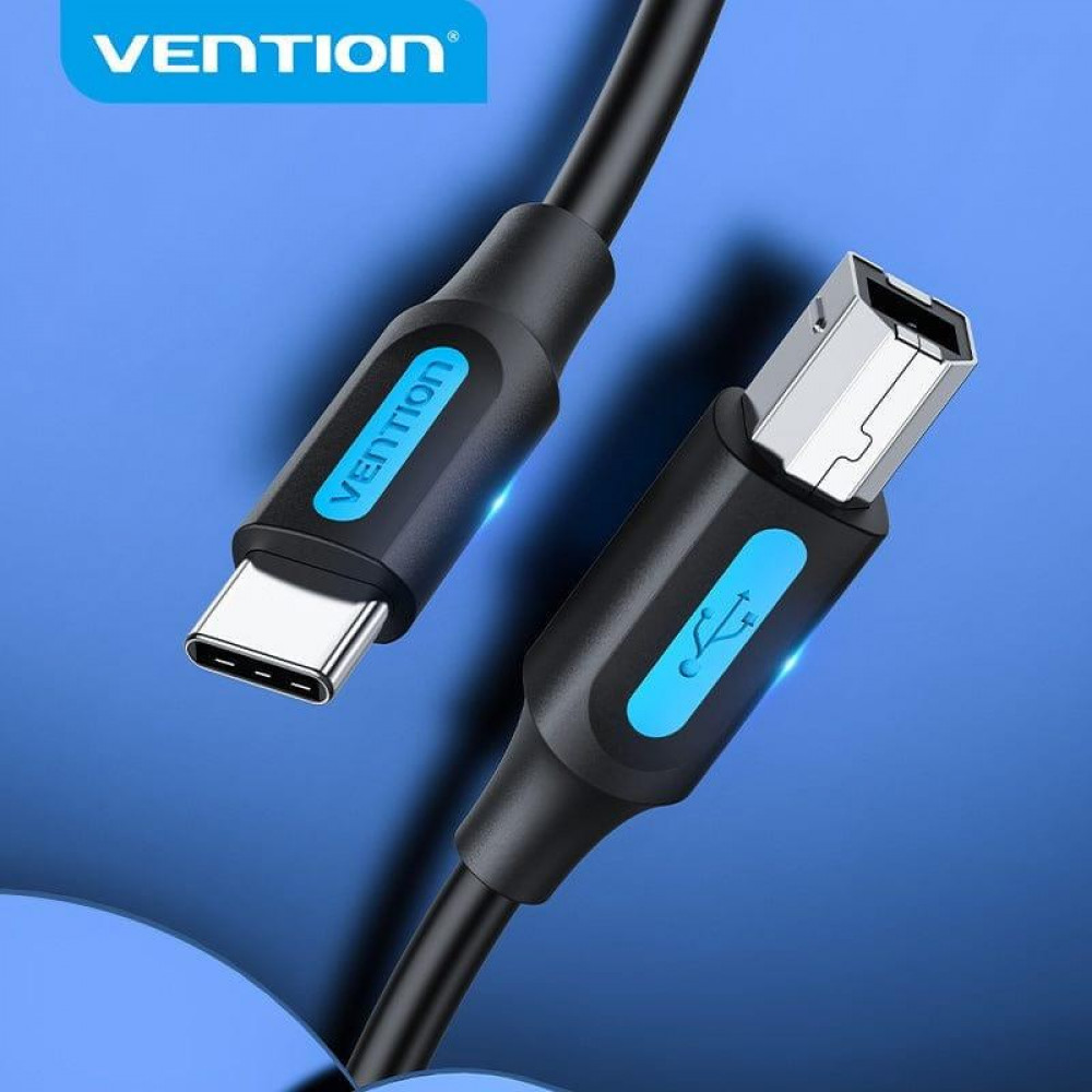 Кабель Vention USB Type-C - USB Type-B (M/M), 1.5 м, Black (CQUBG)