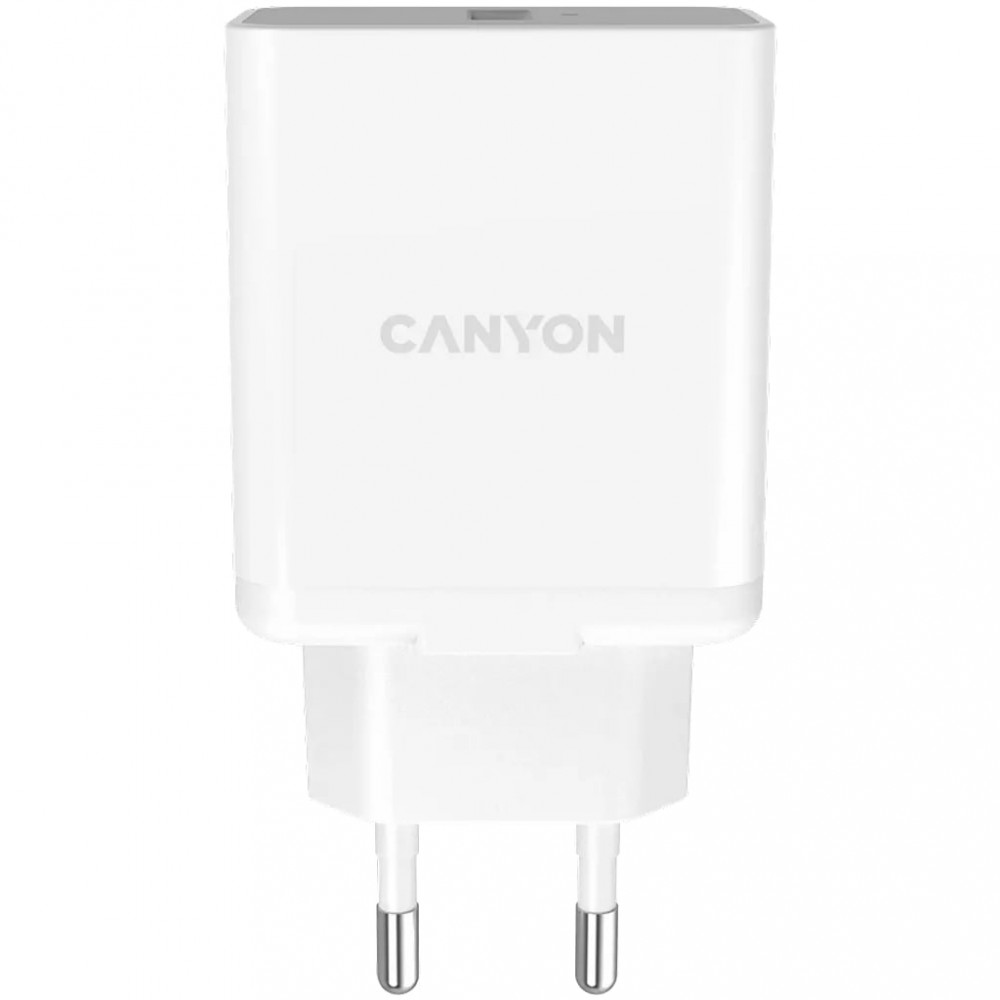 Мережевий зарядний пристрій Canyon H-24 (1USBх3A) QC3.0 White (CNE-CHA24W)
