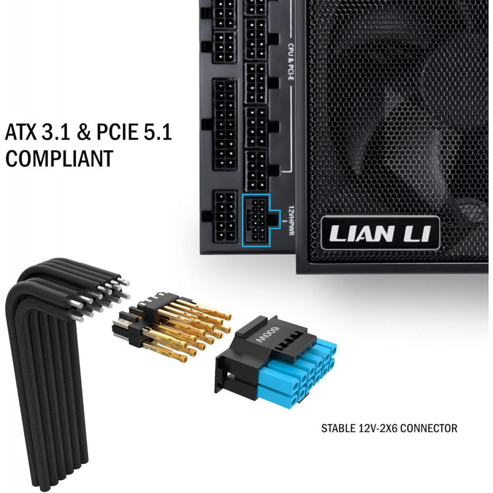 Блок живлення Lian Li EDGE1300, 80 Plus Platinum, Black, EU Cord (G9P.EG1300.BE00.EU)