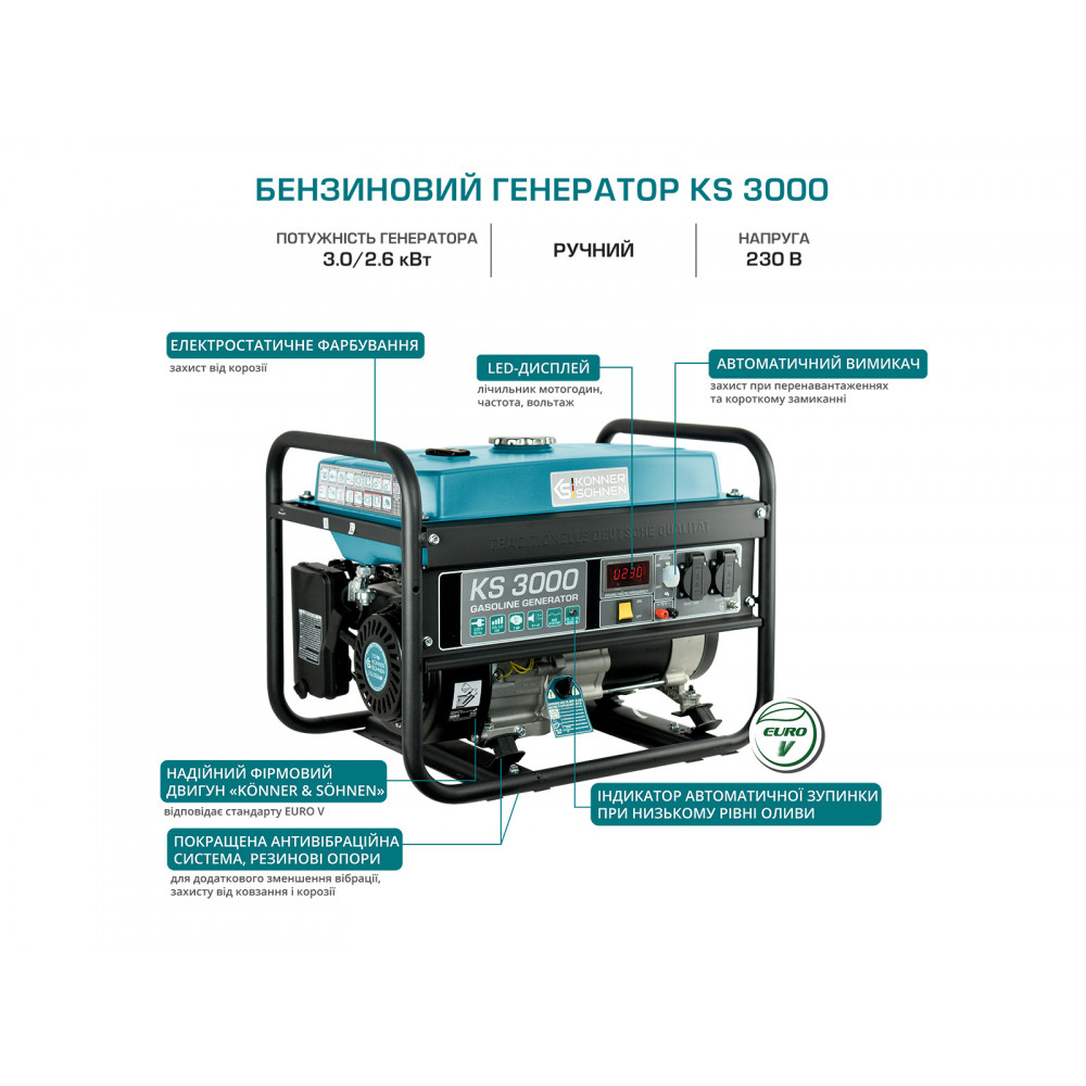 Генератор бензиновий Konner&Sohnen KS 3000