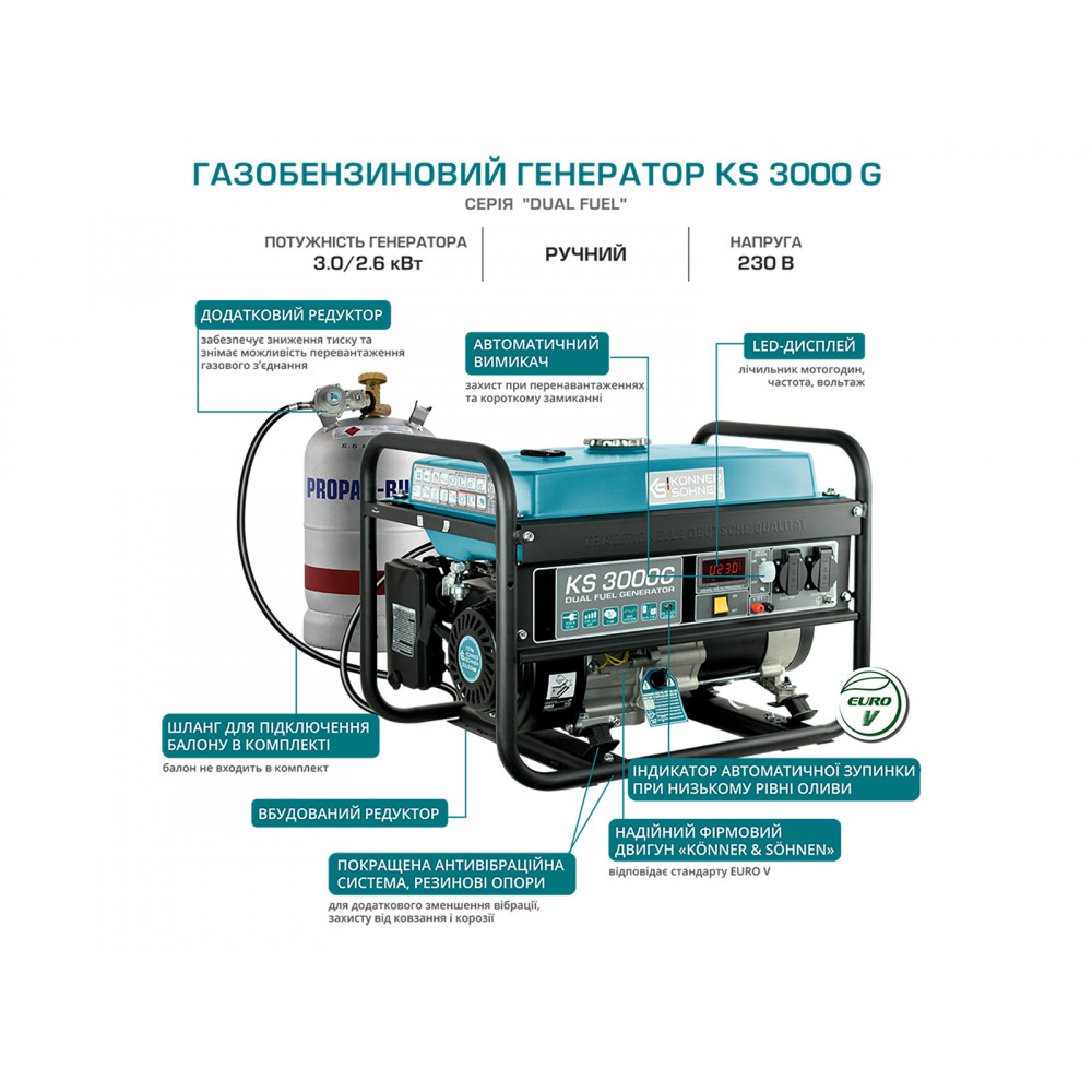 Генератор газобензиновий Konner&Sohnen KS 3000G