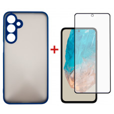 Чохол-накладка Dengos для Samsung Galaxy M35 5G SM-M356 Blue (DG-KM-108) + захисне скло Чохол-накладка Dengos для Samsung Galaxy M35 5G SM-M356 Blue (DG-KM-108) + захисне скло