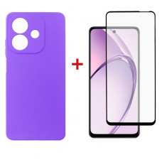 Чохол-накладка Dengos для Oppo A3 Purple (DG-KM-113) + захисне скло Чохол-накладка Dengos для Oppo A3 Purple (DG-KM-113) + захисне скло