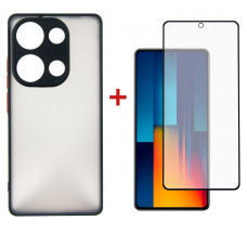 Чохол-накладка Dengos для Poco M6 Pro Black (DG-KM-111) + захисне скло Чохол-накладка Dengos для Poco M6 Pro Black (DG-KM-111) + захисне скло