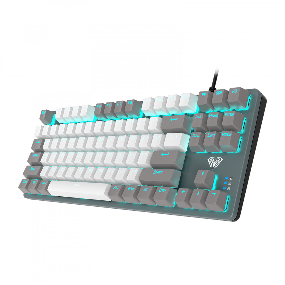 Клавіатура Aula Mechanical F3287 Grey/White Keycap KRGD Blue (6948391240954)