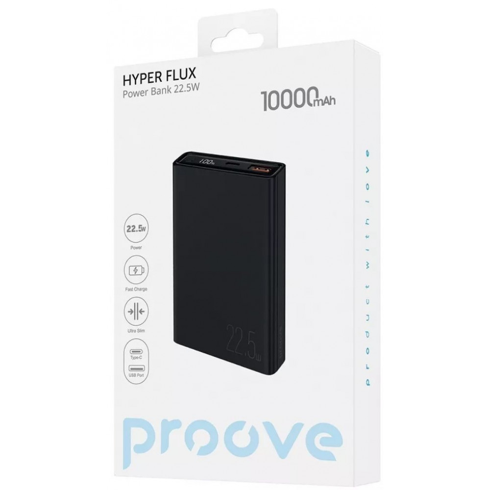 Універсальна мобільна батарея Proove Hyper Flux 22.5W 10000mAh Black (PBH120120001)