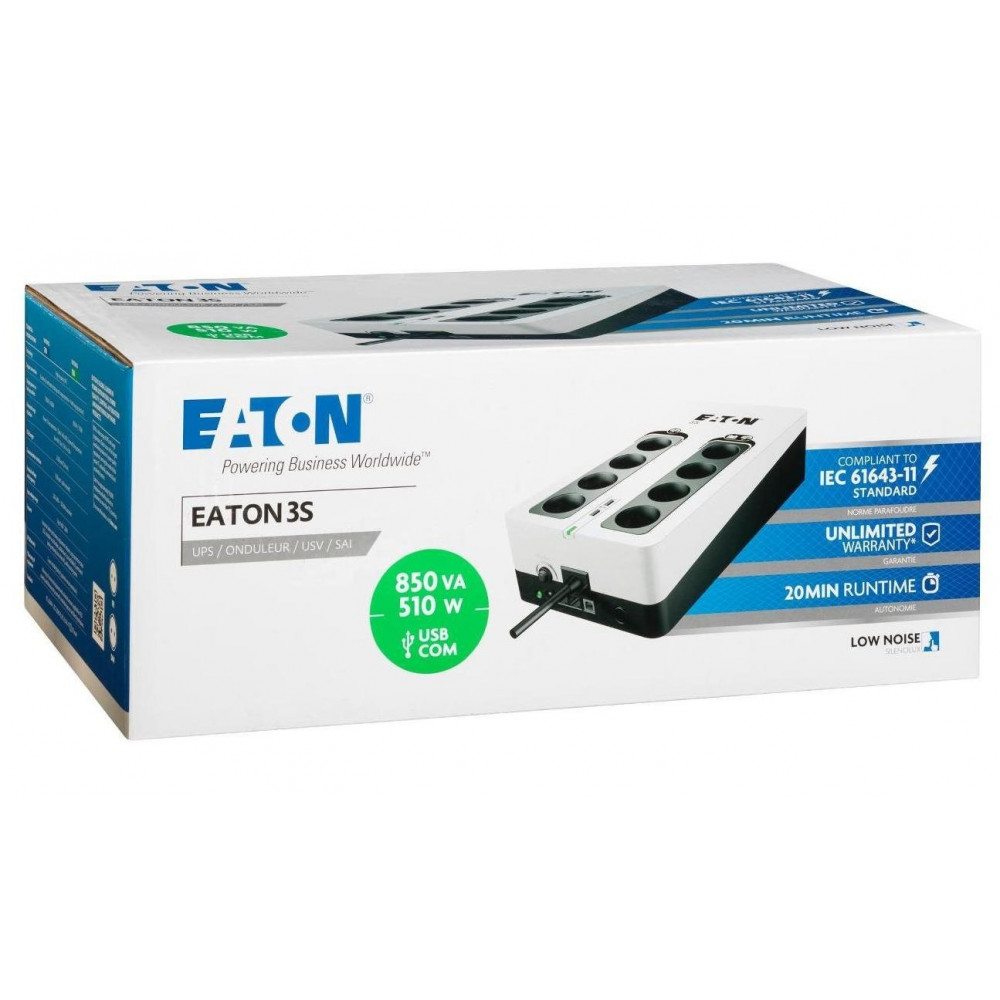 Джерело безперебійного живлення Eaton 3S Gen2, 850VA/510W (3S850D)