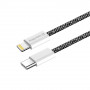 Кабель ColorWay USB Type-C - Lightning (M/M), (braided cotton) (PD Fast Charging 27W), 2 м, Black (CW-CBPDCL068-BK)