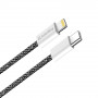 Кабель ColorWay USB Type-C - Lightning (M/M), (braided cotton) (PD Fast Charging 27W), 2 м, Black (CW-CBPDCL068-BK)