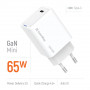 Мережевий зарядний пристрій ColorWay GaN Mini 65W PD Port PPS USB-C White (CW-CHS049PD-WT)