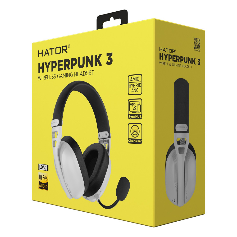 Гарнiтура Hator Hyperpunk 3 Wireless White (ESH16)