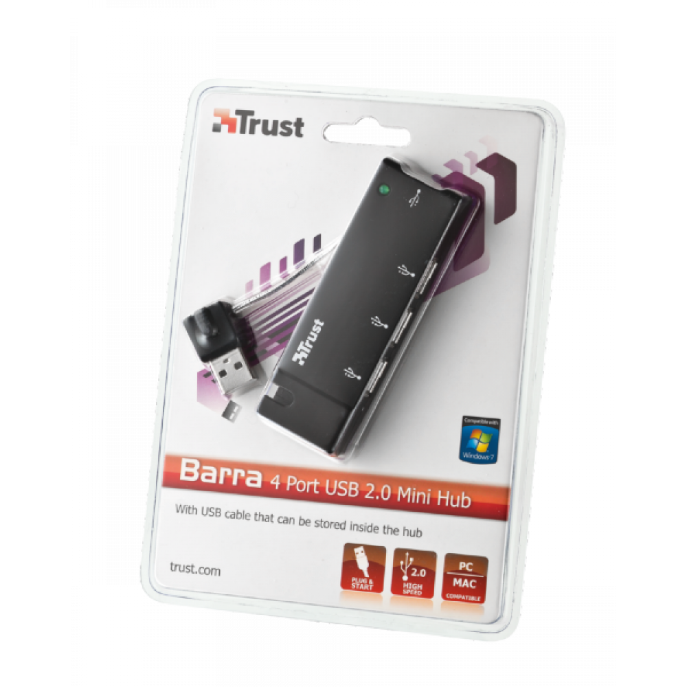 USB-хаб Trust Mini Hub HU-4445p 4 ports (15005)