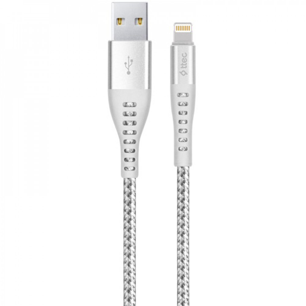 Кабель Ttec USB - Lightning (M/M), ExtremeCable, 1.5 м, Silver (2DKX01LG)