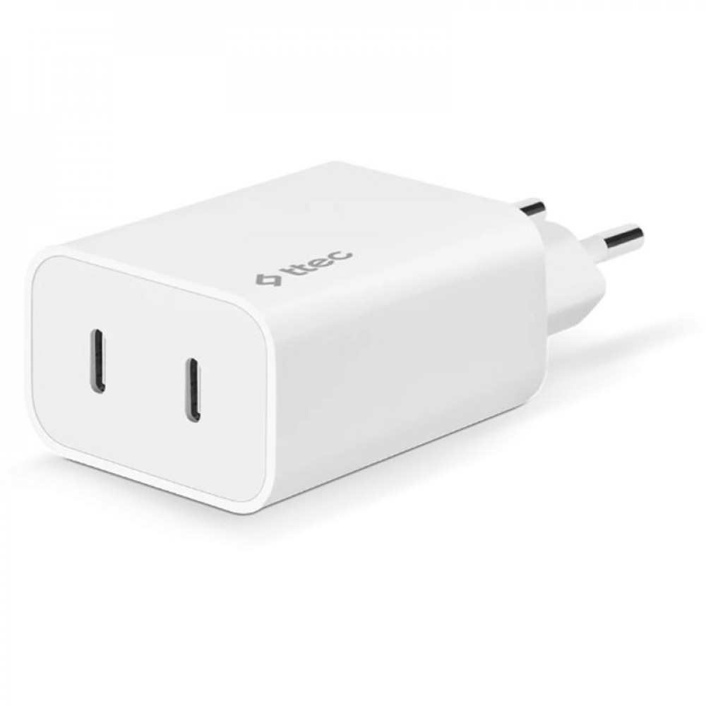Мережевий зарядний пристрій Ttec SmartCharger Duo PD USB-C 40W White (2SCS27B)