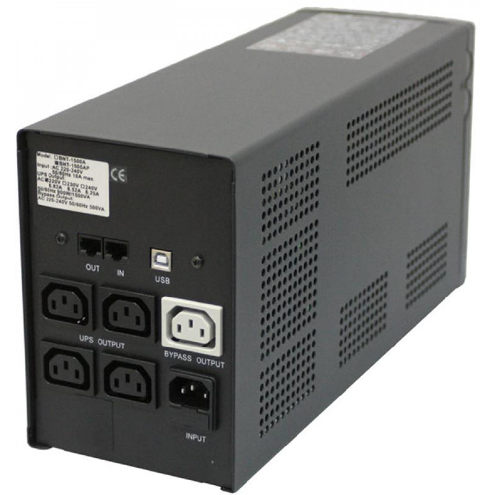 Джерело безперебійного живлення Powercom BNT-2000AP, Lin.int., AVR, 5 x IEC, USB, RJ-45, металл (00210120)
