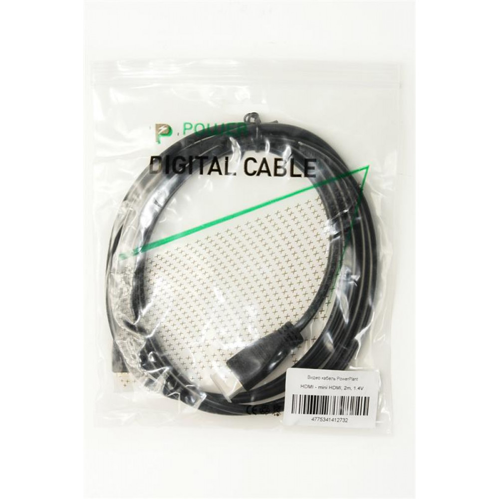 Кабель PowerPlant (KD00AS1273) HDMI-miniHDMI v1.4, 2м, Black
