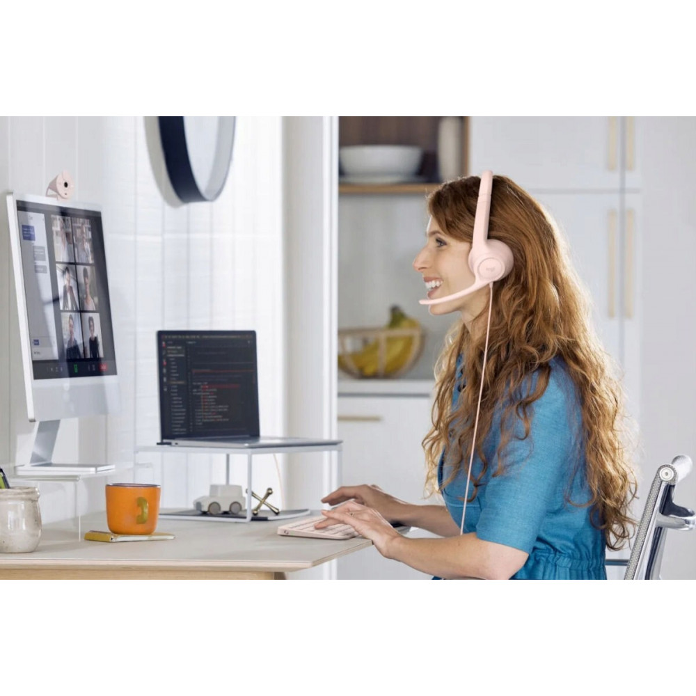 Гарнітура Logitech H390 USB Rose (981-001281)