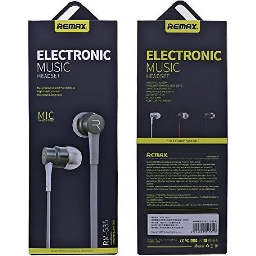 Гарнітура Remax RM-535 Silver (6954851211150)