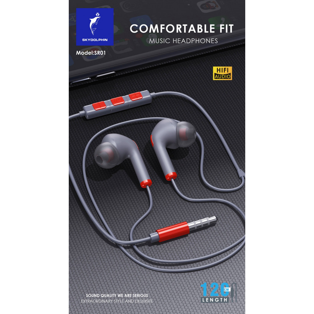 Гарнітура SkyDolphin SR01 with mic Red (HF-000475)