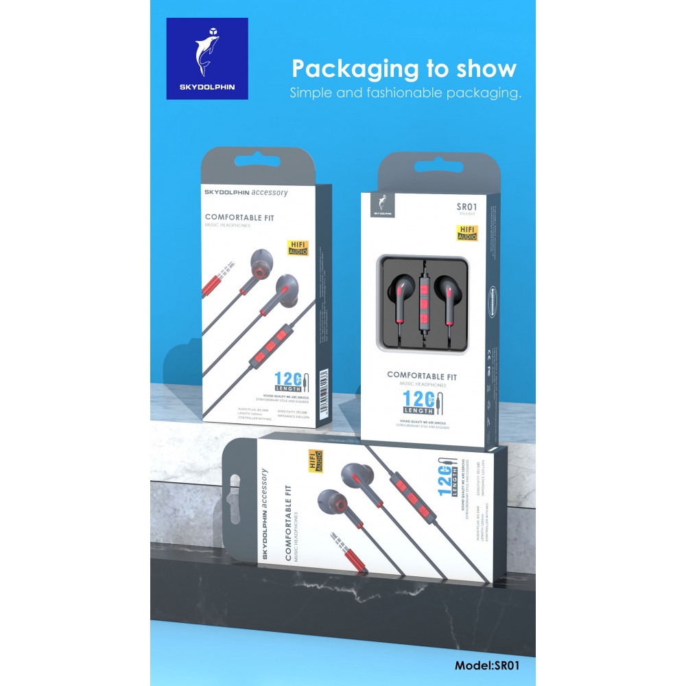 Гарнітура SkyDolphin SR01 with mic Red (HF-000475)