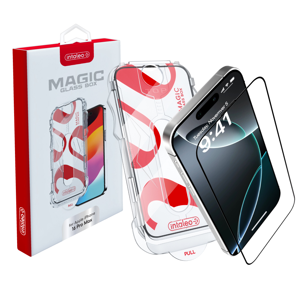 Захисне скло Intaleo з аплікатором Intaleo MagicBox для Apple iPhone 16 Pro Max Black (4820266742904)