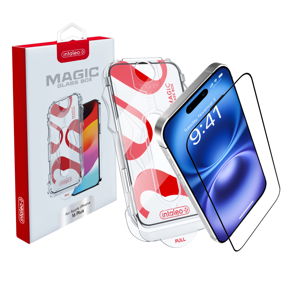 Захисне скло Intaleo з аплікатором Intaleo MagicBox для Apple iPhone 16 Plus Black (4820266742928)