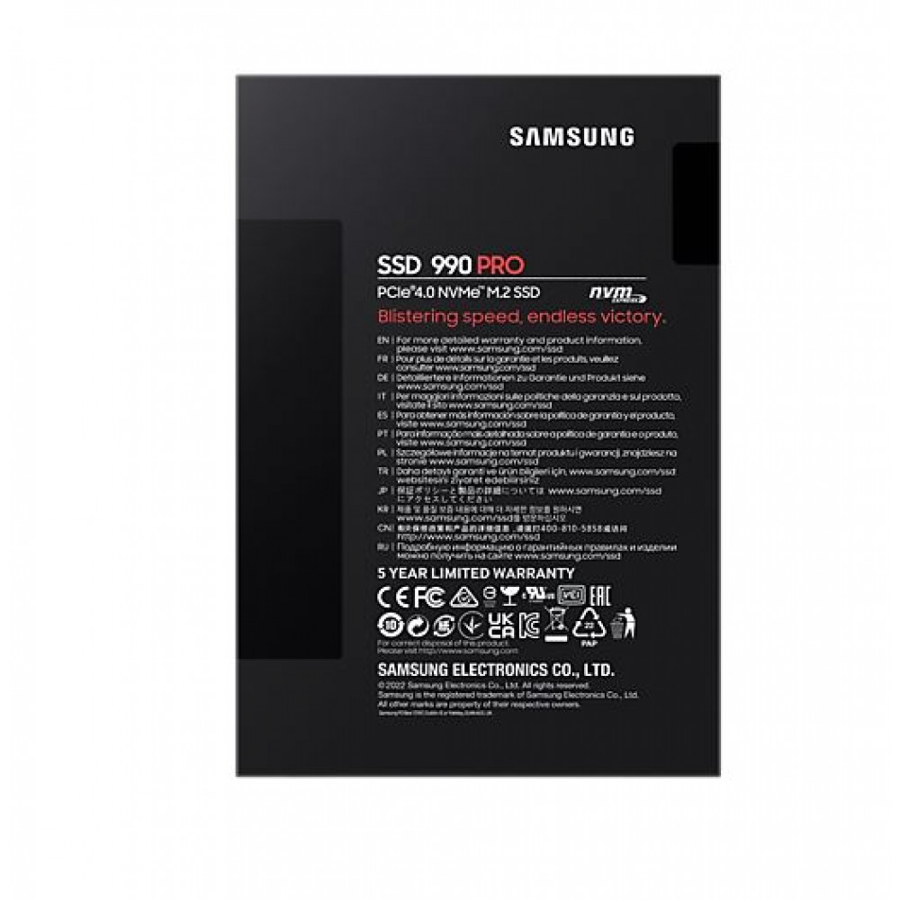 Накопичувач SSD  4ТB Samsung 990 PRO M.2 2280 PCIe 4.0 x4 NVMe V-NAND TLC (MZ-V9P4T0BW)
