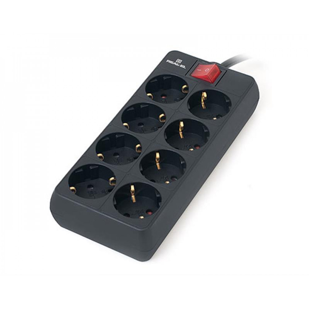 Фільтр живлення REAL-EL RS-8 Protect 1.8 м Black