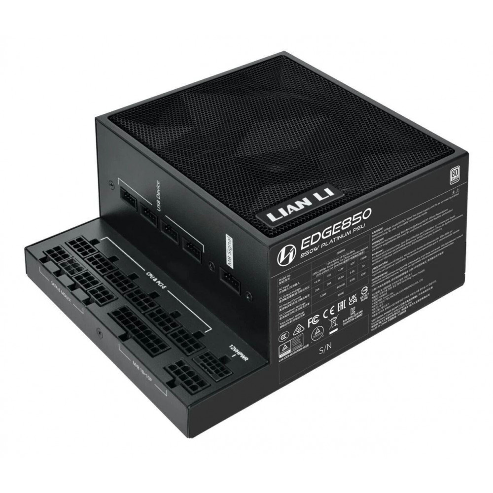 Блок живлення Lian Li EDGE850, 80 Plus Platinum, Black, EU Cord (G9P.EG0850.BE00.EU)