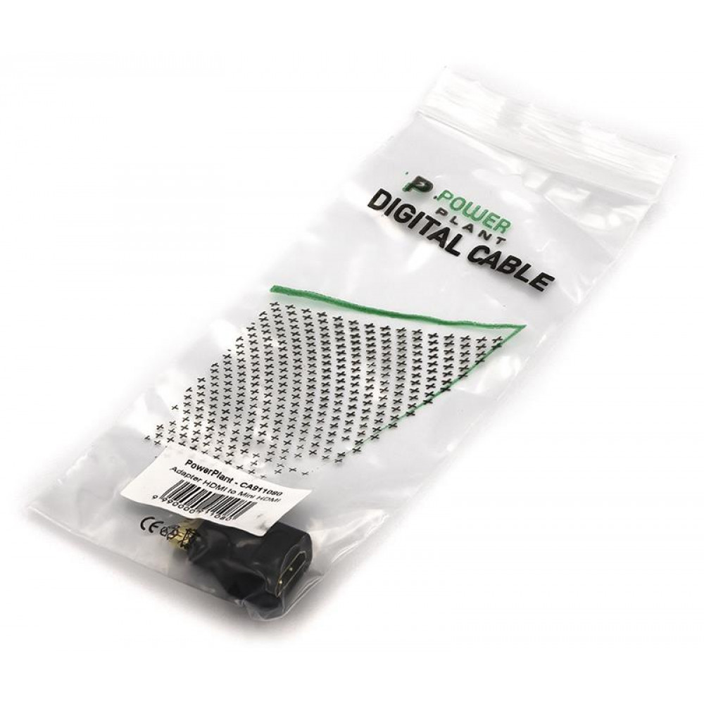 Адаптер PowerPlant (CA911080), HDMI - miniHDMI, чорний