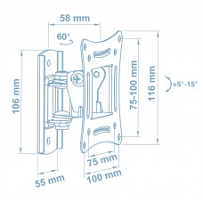 Кронштейн Walfix R-243B (VESA100х100)