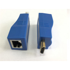 Подовжувач Atcom HDMI - RJ-45 (M/F), до 30 м, Blue (14369)