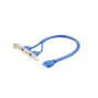 Планка розширення Cablexpert USB - 10-pin (F/M), 0.44 м, синій (CC-USB3-RECEPTACLE)