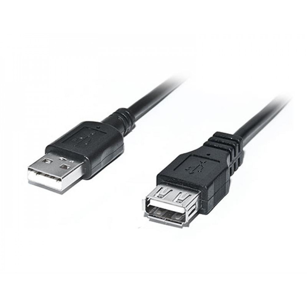 Кабель REAL-EL Pro USB - USB V 2.0 (M/F), 2 м, чорний (EL123500028)