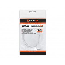 Кабель REAL-EL Pro USB - micro USB V 2.0 (M/M), 1.0 м, білий (EL123500024)