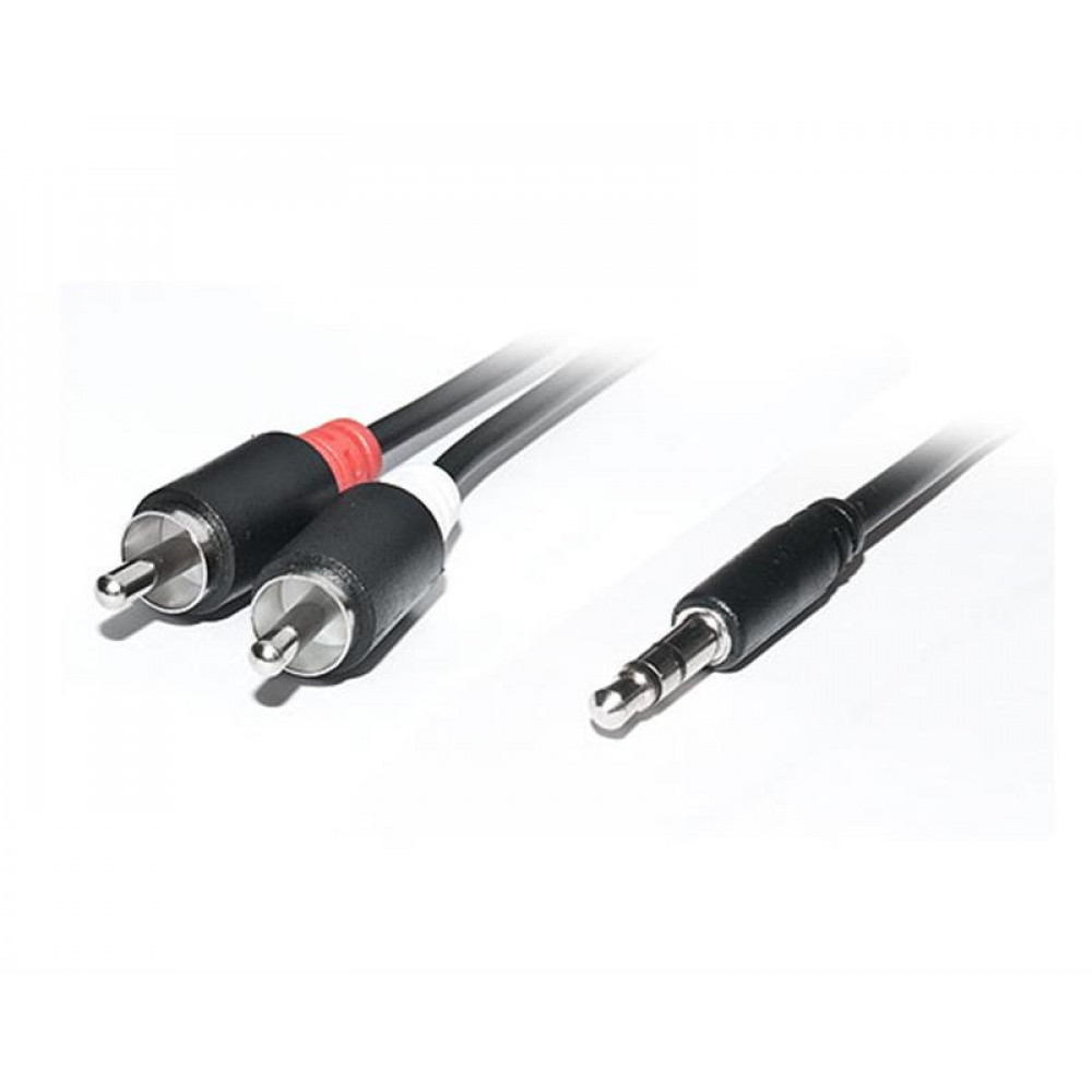 Аудіо-кабель REAL-EL Audio Pro 3.5 мм - 2xRCA (M/M), 1.8 м, чорний (EL123500042)